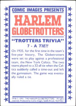 1992 Comic Images Harlem Globetrotters #7 A Tie?! Back