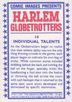 1992 Comic Images Harlem Globetrotters #14 Indivigual Talents Back