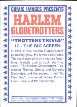 1992 Comic Images Harlem Globetrotters #17 The Big Screen Back