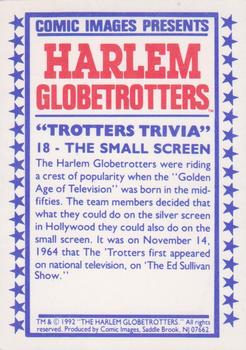 1992 Comic Images Harlem Globetrotters #18 The Small Screen Back