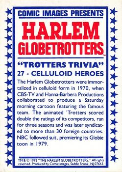 1992 Comic Images Harlem Globetrotters #27 Celluloid Heroes Back