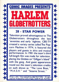 1992 Comic Images Harlem Globetrotters #28 Star Power Back
