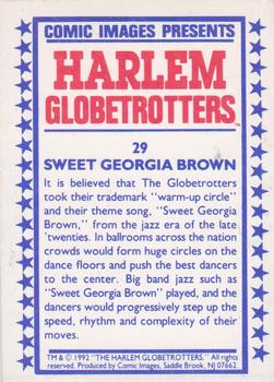 1992 Comic Images Harlem Globetrotters #29 Sweet Georgia Brown Back