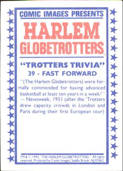 1992 Comic Images Harlem Globetrotters #39 Fast Forward Back