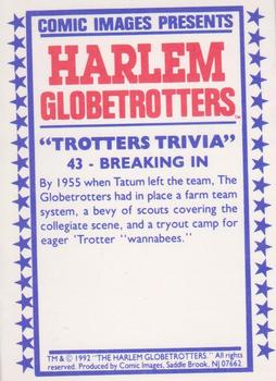 1992 Comic Images Harlem Globetrotters #43 Breaking In Back
