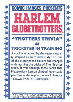 1992 Comic Images Harlem Globetrotters #44 Trickster in Training Back