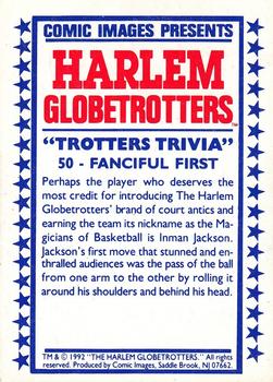 1992 Comic Images Harlem Globetrotters #50 Fanciful First Back