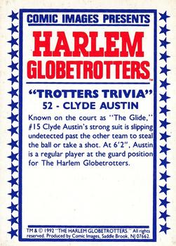 1992 Comic Images Harlem Globetrotters #52 Clyde Austin Back