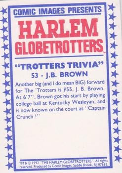 1992 Comic Images Harlem Globetrotters #53 J.B. Brown Back