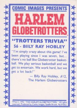 1992 Comic Images Harlem Globetrotters #56 Billy Ray Hobley Back