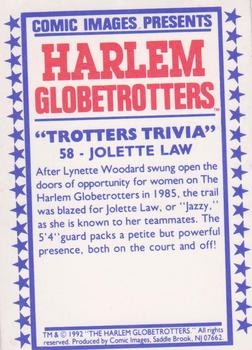 1992 Comic Images Harlem Globetrotters #58 Jolette Law Back