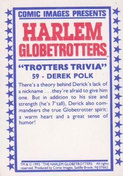 1992 Comic Images Harlem Globetrotters #59 Derek Polk Back