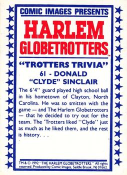 1992 Comic Images Harlem Globetrotters #61 Donald 