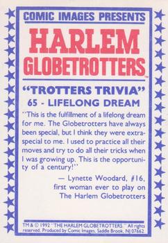 1992 Comic Images Harlem Globetrotters #65 Lifelong Dream Back
