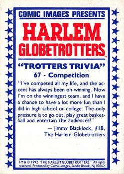 1992 Comic Images Harlem Globetrotters #67 Competition Back