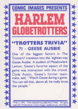 1992 Comic Images Harlem Globetrotters #71 Geese Ausbie Back