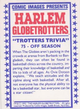 1992 Comic Images Harlem Globetrotters #75 Off Season Back