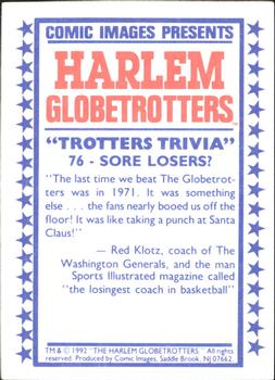 1992 Comic Images Harlem Globetrotters #76 Sore Losers? Back