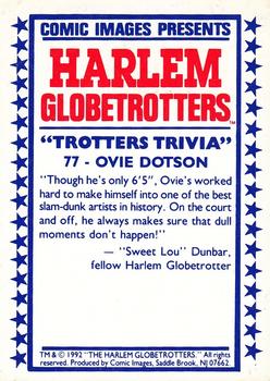 1992 Comic Images Harlem Globetrotters #77 Ovie Dotson Back