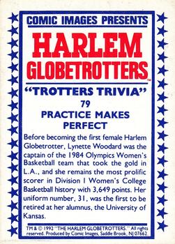 1992 Comic Images Harlem Globetrotters #79 Practice Makes Perfect Back