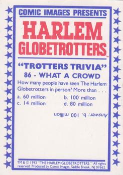 1992 Comic Images Harlem Globetrotters #86 What A Crowd Back