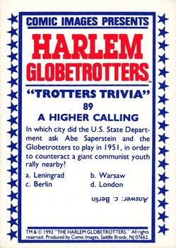 1992 Comic Images Harlem Globetrotters #89 A Higher Calling Back