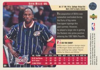 1997-98 Collector's Choice European #52 Kevin Willis Back