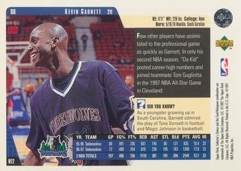 1997-98 Collector's Choice European #80 Kevin Garnett Back