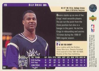 1997-98 Collector's Choice European #123 Billy Owens Back