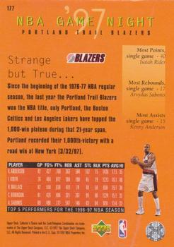 1997-98 Collector's Choice European #177 Portland Trail Blazers Back