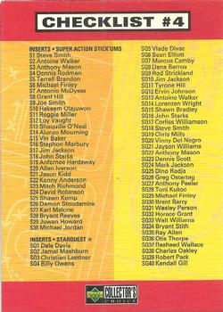 1997-98 Collector's Choice European #199 Checklist #4: Inserts Front