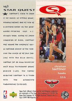 1997-98 Collector's Choice European - StarQuest #SQ3 Christian Laettner Back