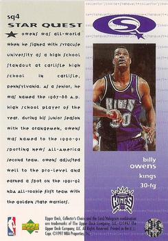 1997-98 Collector's Choice European - StarQuest #SQ4 Billy Owens Back