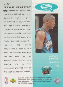 1997-98 Collector's Choice European - StarQuest #SQ27 Anthony Peeler Back