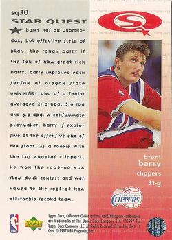 1997-98 Collector's Choice European - StarQuest #SQ30 Brent Barry Back