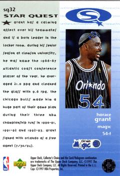 1997-98 Collector's Choice European - StarQuest #SQ32 Horace Grant Back