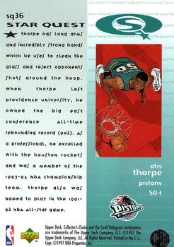 1997-98 Collector's Choice European - StarQuest #SQ36 Otis Thorpe Back