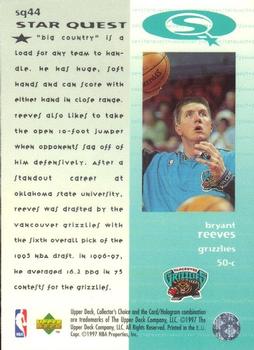 1997-98 Collector's Choice European - StarQuest #SQ44 Bryant Reeves Back