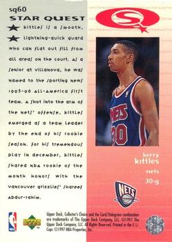 1997-98 Collector's Choice European - StarQuest #SQ60 Kerry Kittles Back