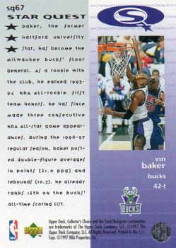 1997-98 Collector's Choice European - StarQuest #SQ67 Vin Baker Back