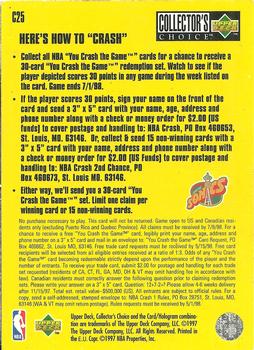 1997-98 Collector's Choice European - You Crash the Game #C25 Gary Payton Back