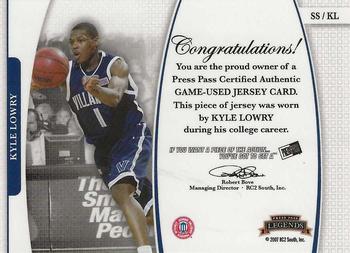 2007-08 Upper Deck Sweet Shot - Signature Shots Black Ink #SS-KL Kyle Lowry Back