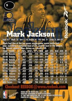 1997-98 SkyBox Premium - Reebok Bronze #5 Mark Jackson Back
