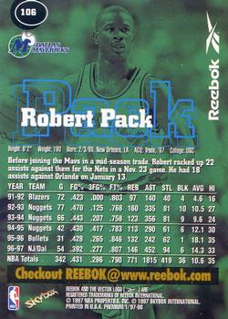 1997-98 SkyBox Premium - Reebok Gold #106 Robert Pack Back
