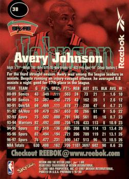 1997-98 SkyBox Premium - Reebok Silver #38 Avery Johnson Back