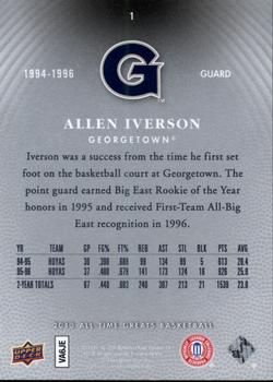 2013 Upper Deck All Time Greats #1 Allen Iverson Back