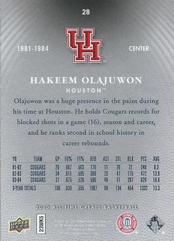 2013 Upper Deck All Time Greats #28 Hakeem Olajuwon Back
