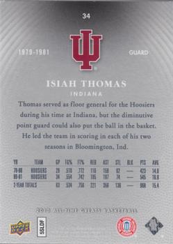 2013 Upper Deck All Time Greats #34 Isiah Thomas Back