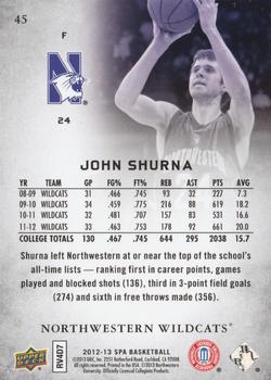 2012-13 SP Authentic #45 John Shurna Back