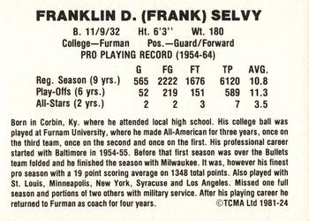 1981 TCMA #24 Frank Selvy Back